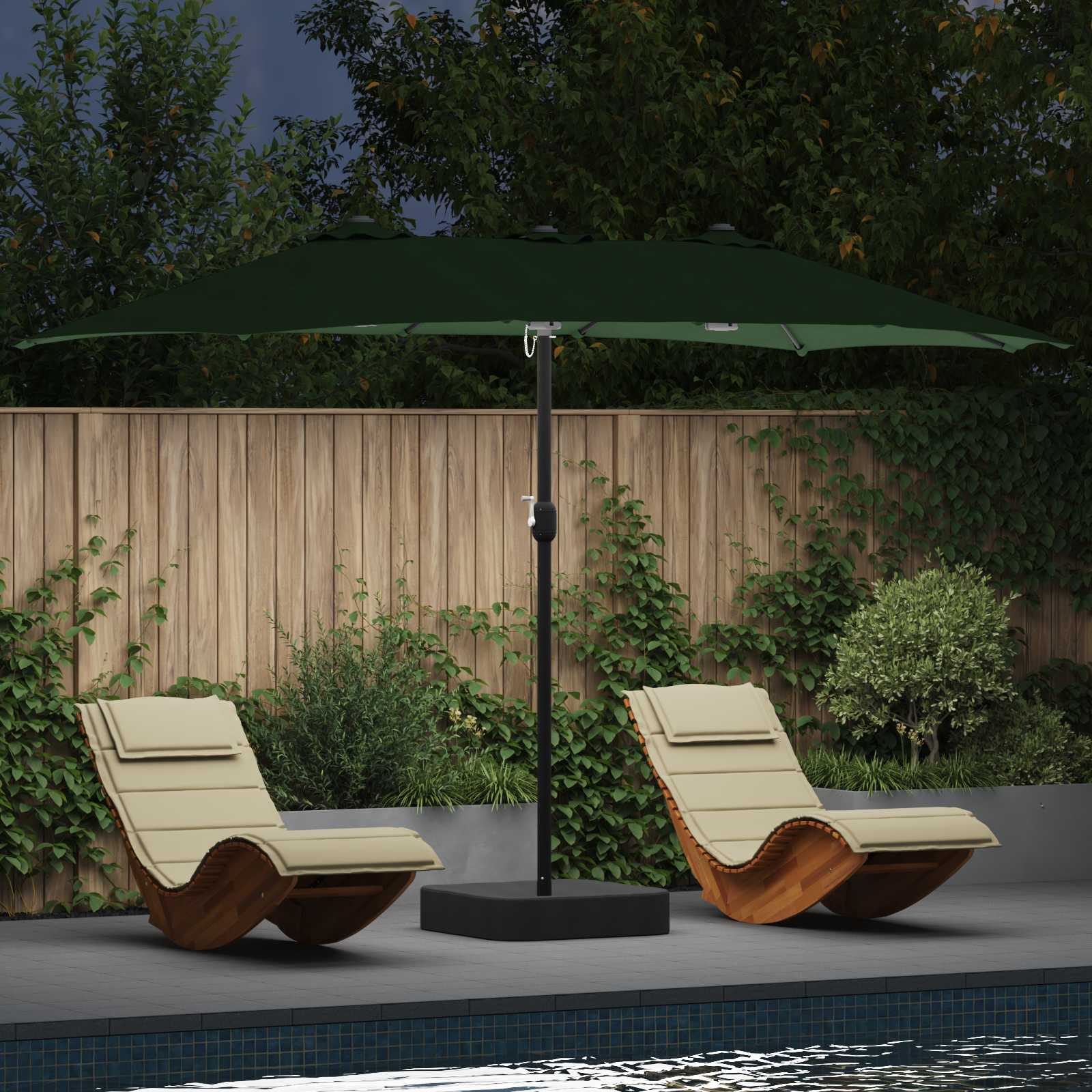 Anthracite Garden Umbrella 385 x 209 x 244 cm Polyester