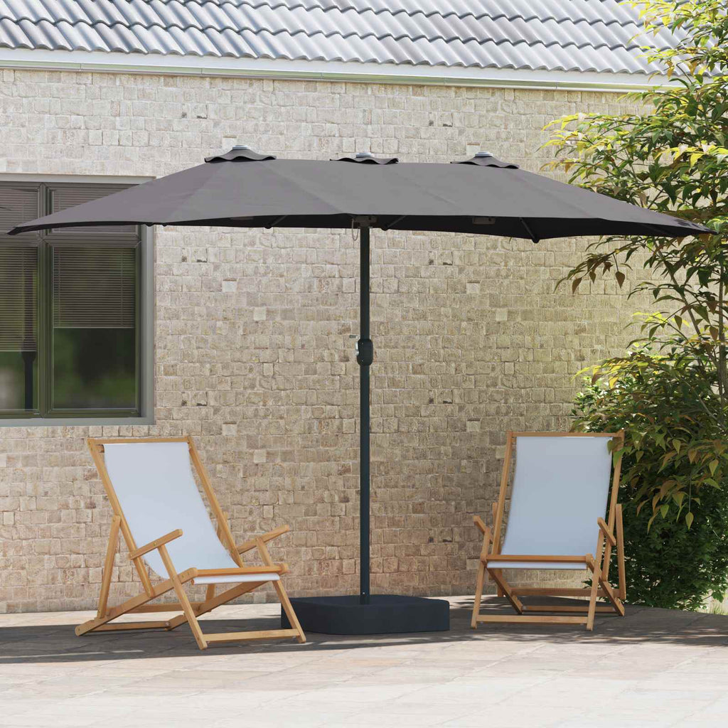 Sombrilla de jardín Antracita 385 x 209 x 244 cm Poliéster