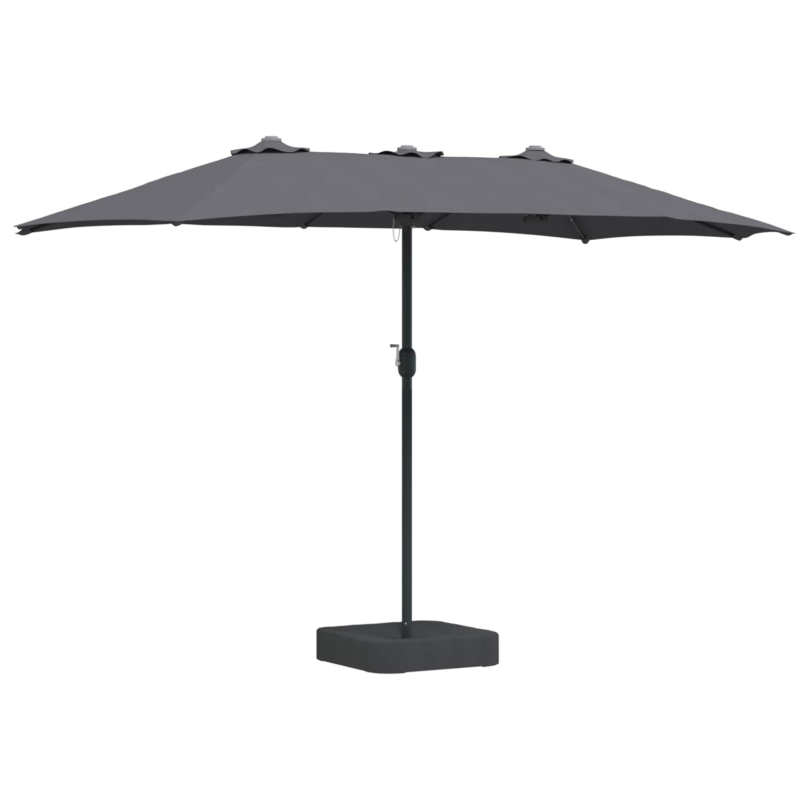 Sombrilla de jardín Antracita 385 x 209 x 244 cm Poliéster
