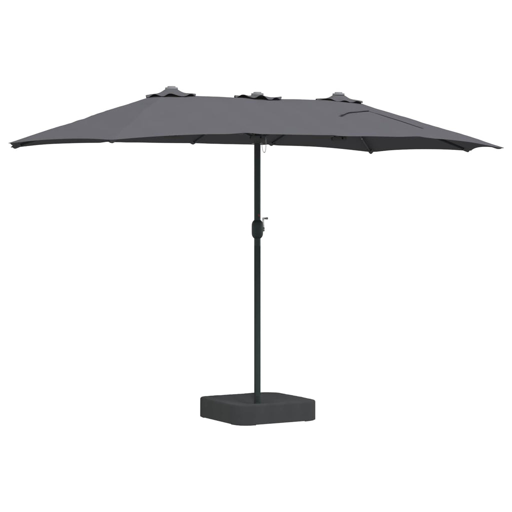 Sombrilla de jardín Antracita 385 x 209 x 244 cm Poliéster