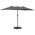 Sombrilla de jardín Antracita 385 x 209 x 244 cm Poliéster