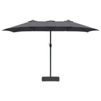 Sombrilla de jardín Antracita 385 x 209 x 244 cm Poliéster