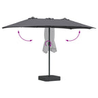 Sombrilla de jardín Antracita 385 x 209 x 244 cm Poliéster