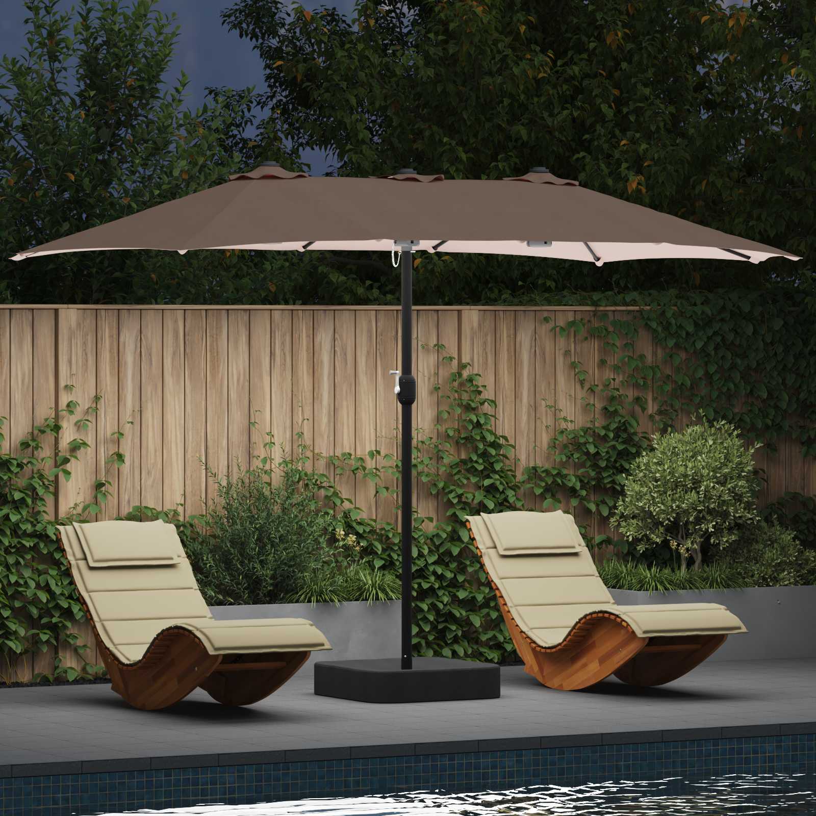 Anthracite Garden Umbrella 385 x 209 x 244 cm Polyester