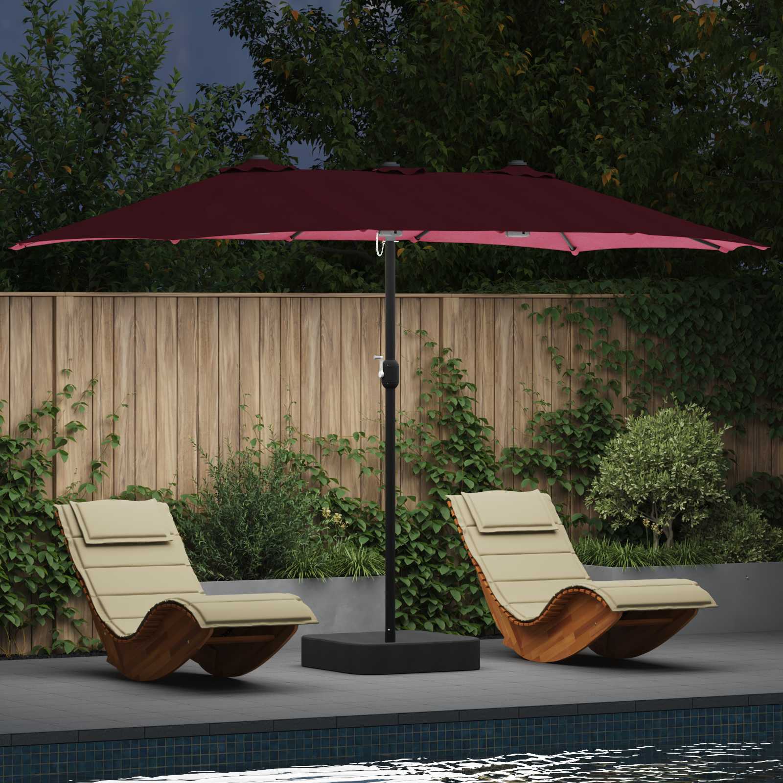 Anthracite Garden Umbrella 385 x 209 x 244 cm Polyester
