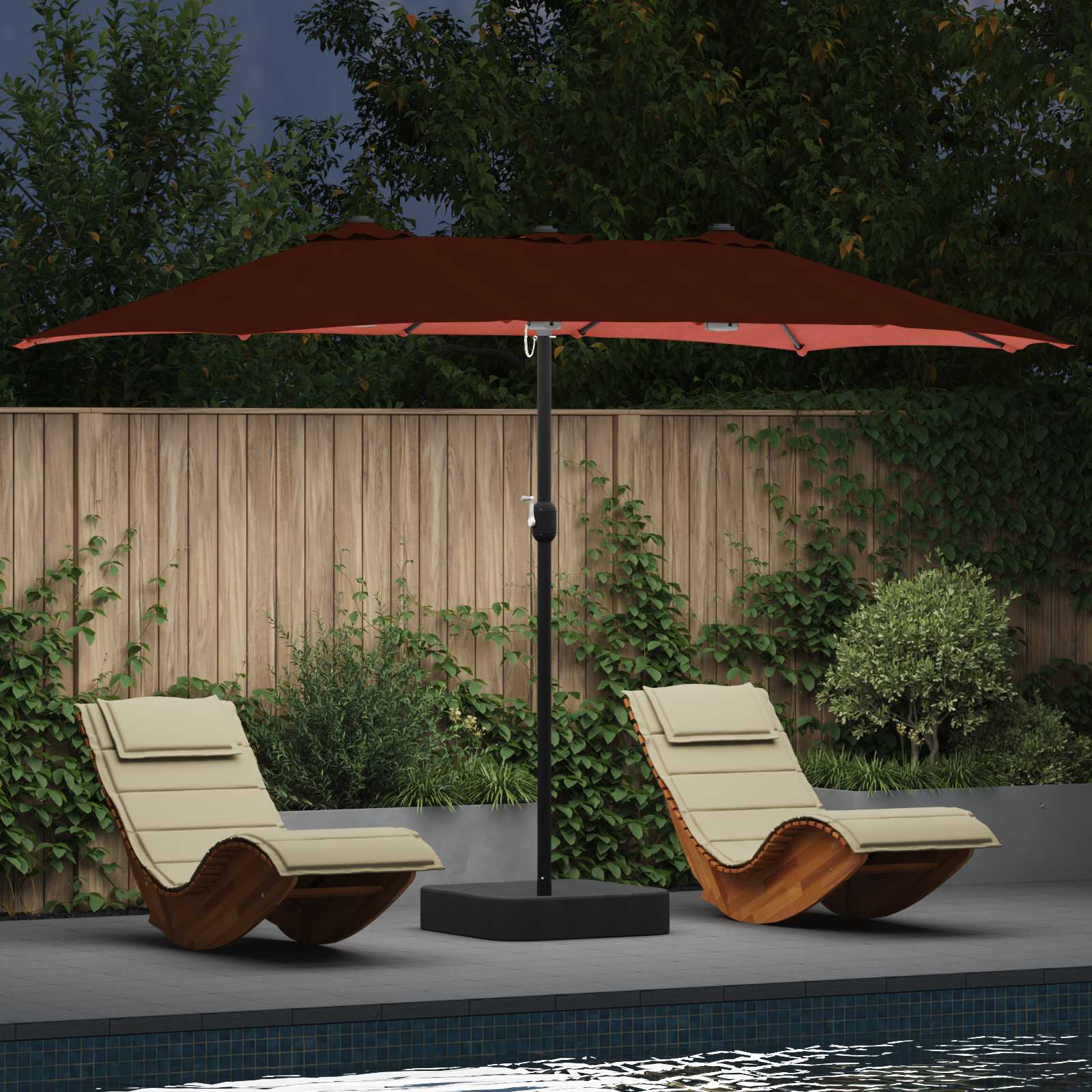 Anthracite Garden Umbrella 385 x 209 x 244 cm Polyester