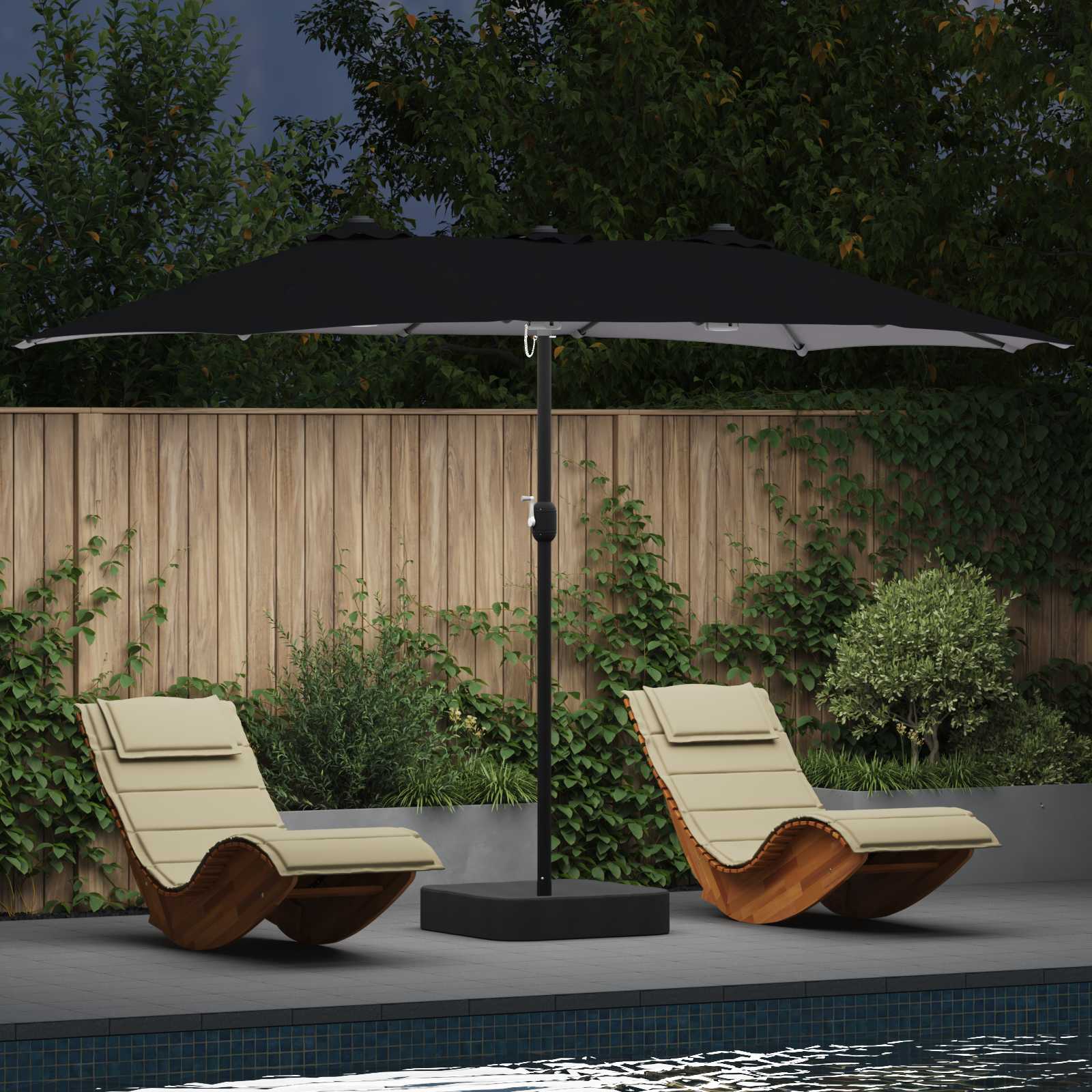 Anthracite Garden Umbrella 385 x 209 x 244 cm Polyester