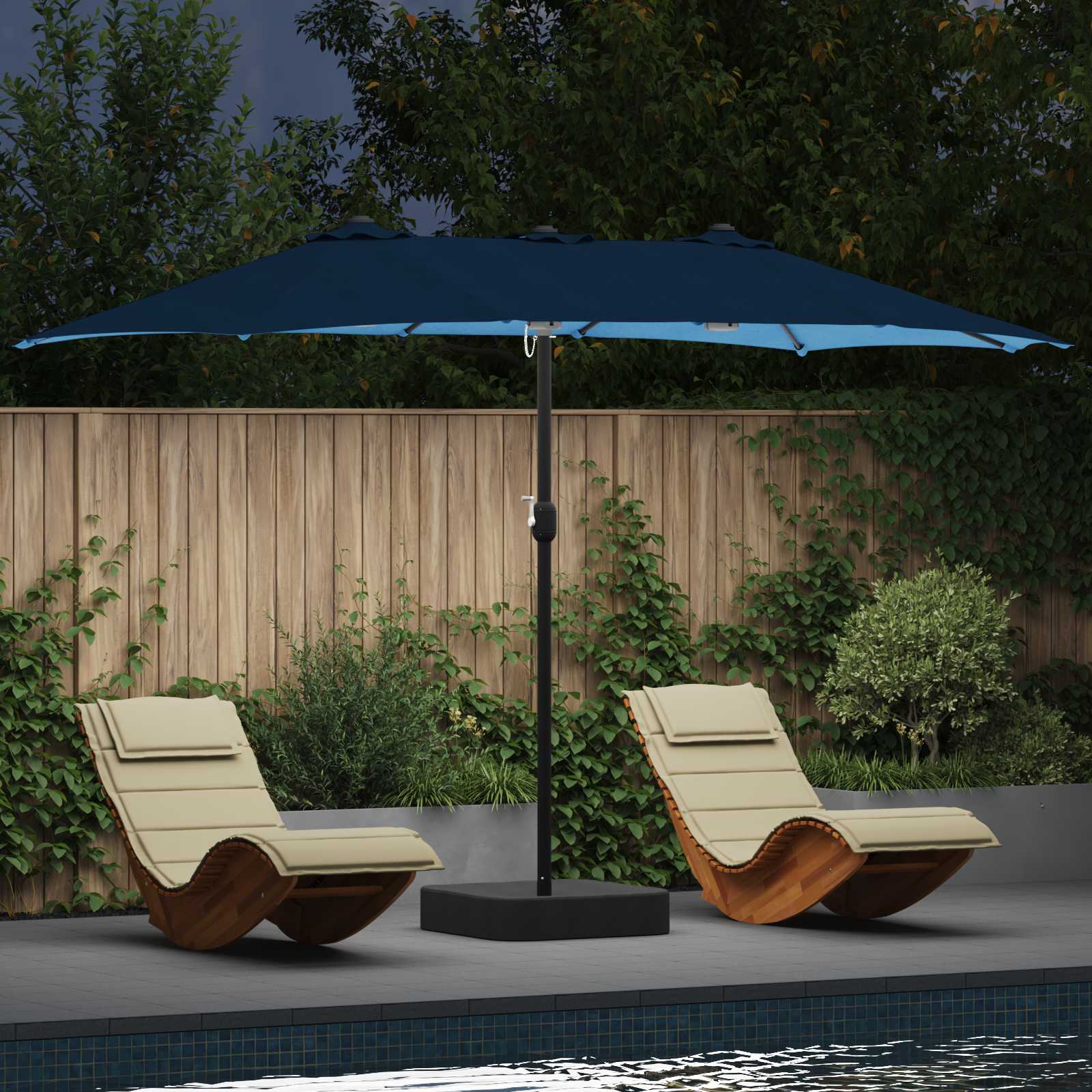 Anthracite Garden Umbrella 385 x 209 x 244 cm Polyester