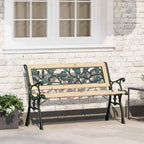 Banco de jardín con cojín Marrón 116 x 54 x 73 cm Madera