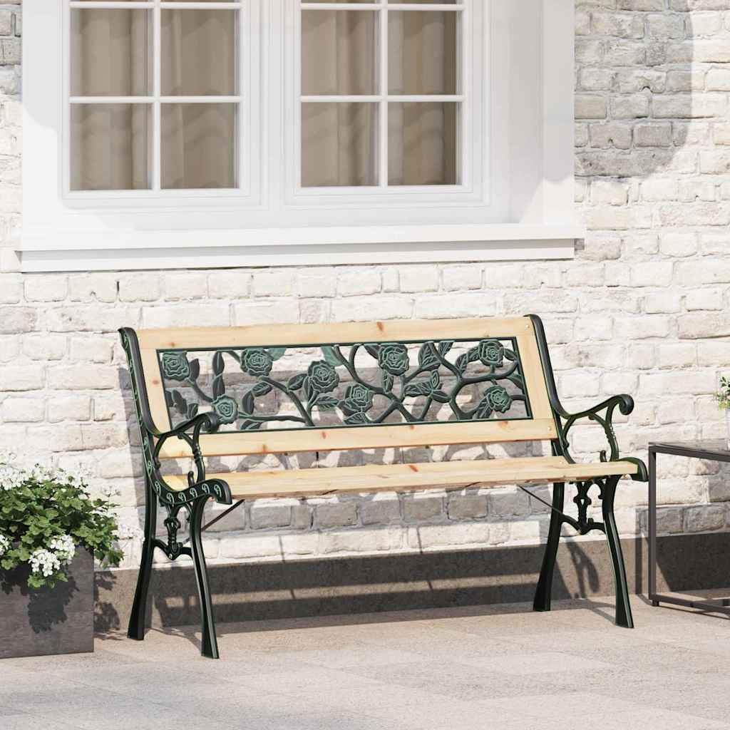 Banco de jardín con cojín Marrón 116 x 54 x 73 cm Madera