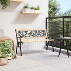Banco de jardín con cojín Marrón 116 x 54 x 73 cm Madera