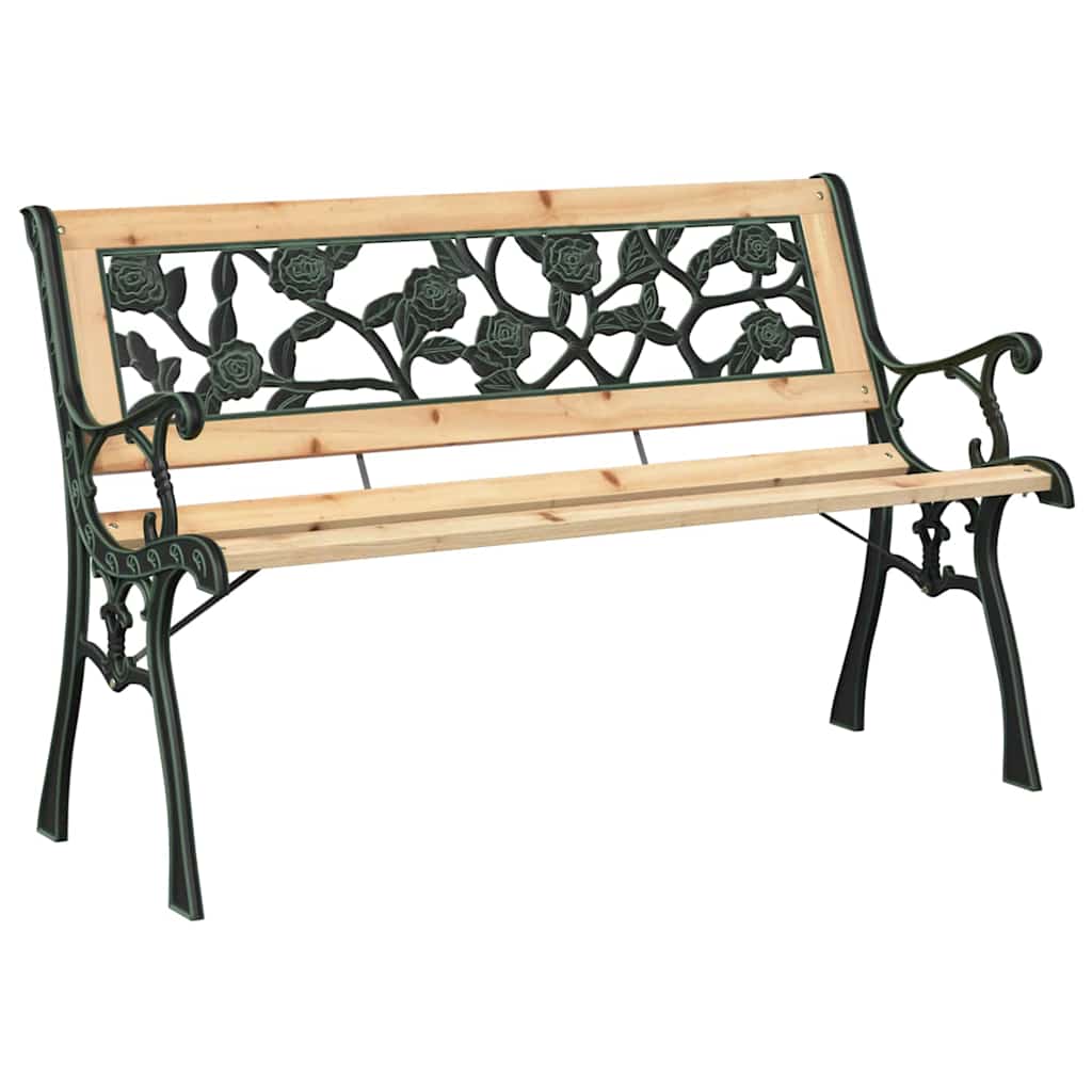 Banco de jardín con cojín Marrón 116 x 54 x 73 cm Madera
