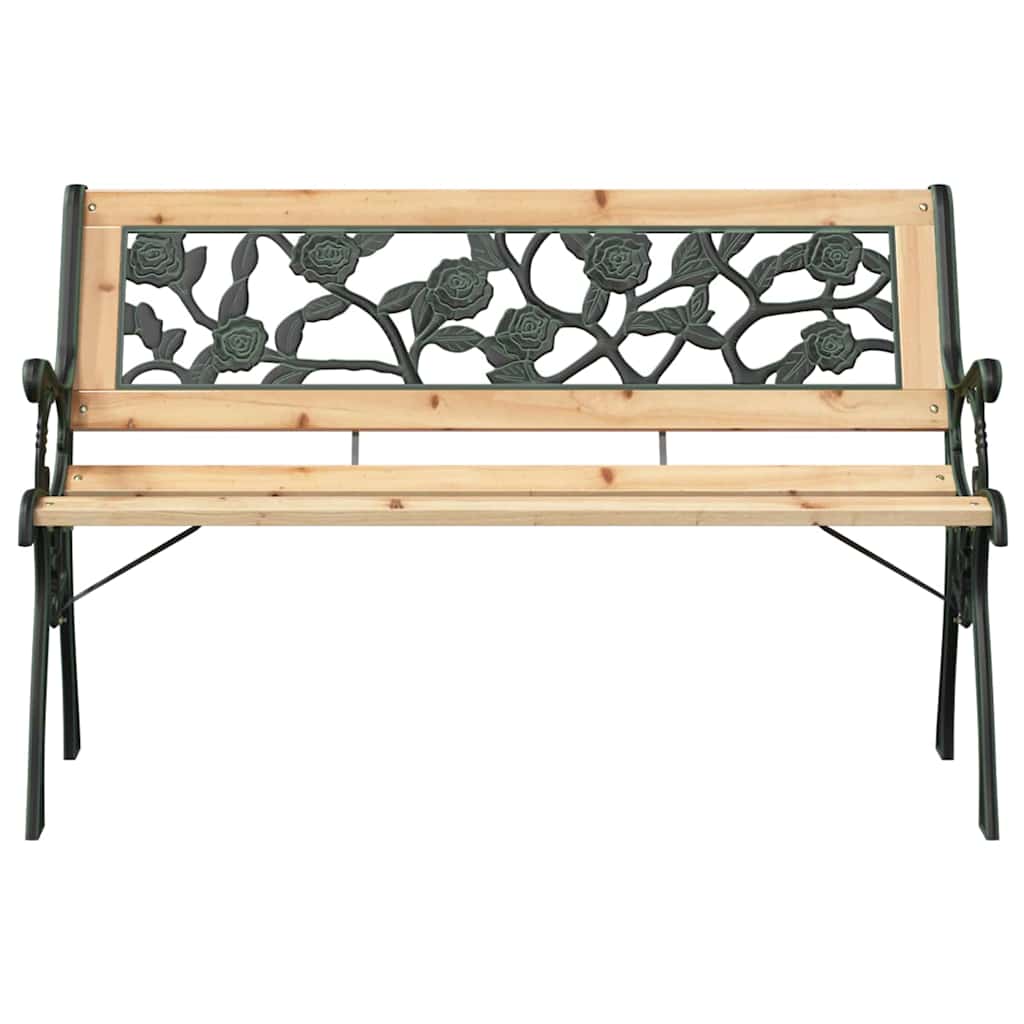 Banco de jardín con cojín Marrón 116 x 54 x 73 cm Madera