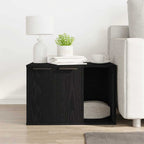 Caja de arena para gatos de roble negro, 60 x 40 x 40 cm, madera de ingeniería