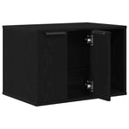 Caja de arena para gatos de roble negro, 60 x 40 x 40 cm, madera de ingeniería