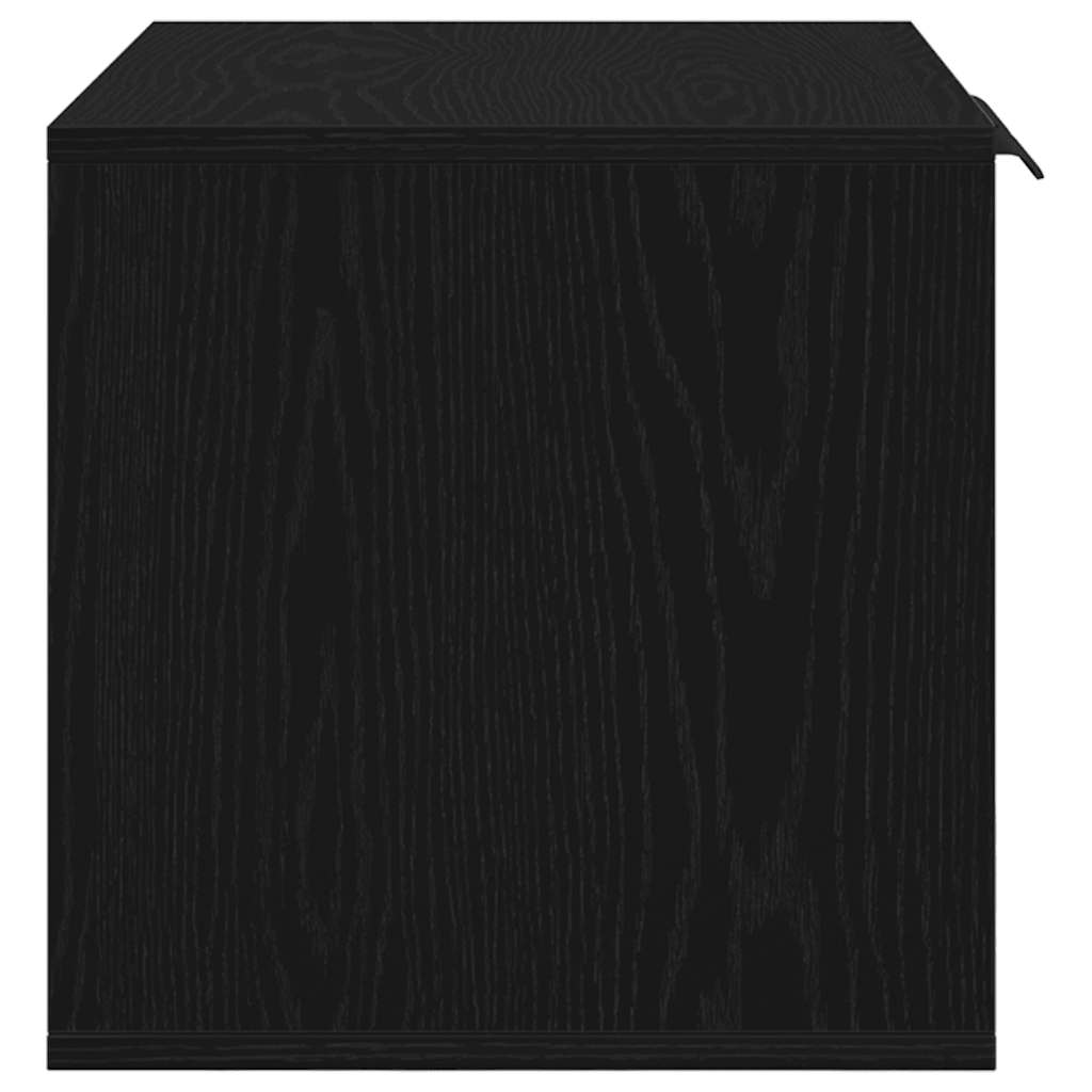 Caja de arena para gatos de roble negro, 60 x 40 x 40 cm, madera de ingeniería