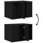 Caja de arena para gatos de roble negro, 60 x 40 x 40 cm, madera de ingeniería