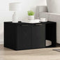 Caja de arena para gatos de roble negro, 60 x 40 x 40 cm, madera de ingeniería
