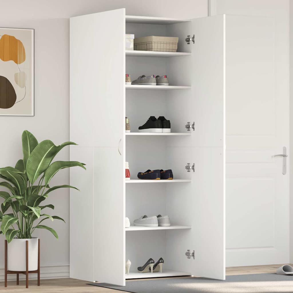 Armario para Zapatos con estante Blanco 80 x 35.5 x 180 cm