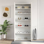 Armario para Zapatos con estante Blanco 80 x 35.5 x 180 cm