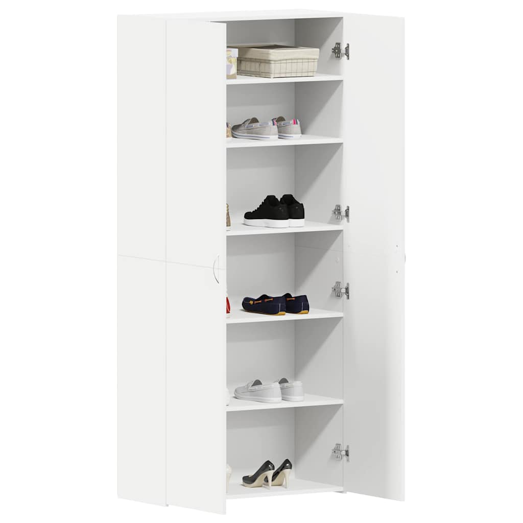 Armario para Zapatos con estante Blanco 80 x 35.5 x 180 cm