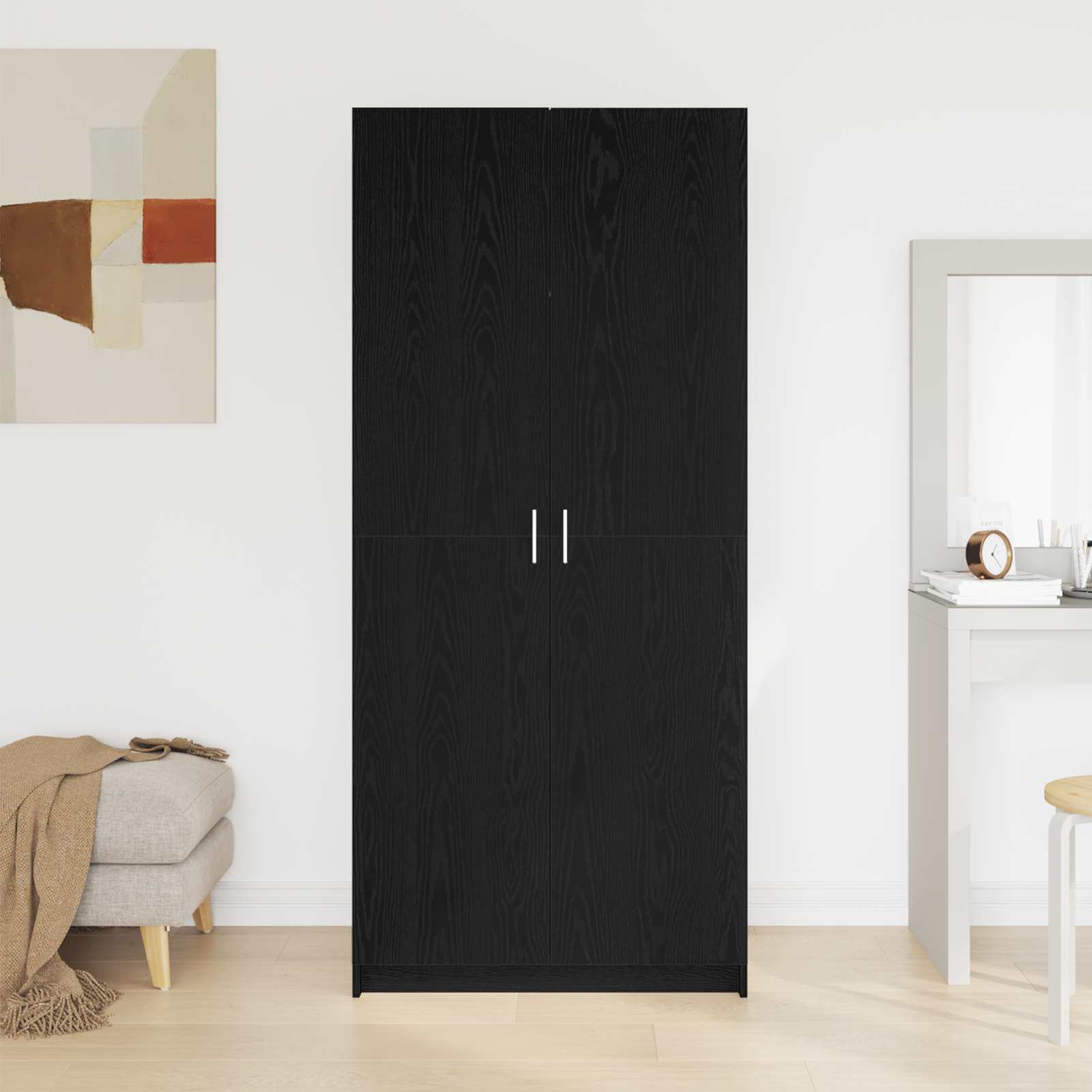 Armario Roble Negro 80 x 50,5 x 180 cm Madera de ingeniería
