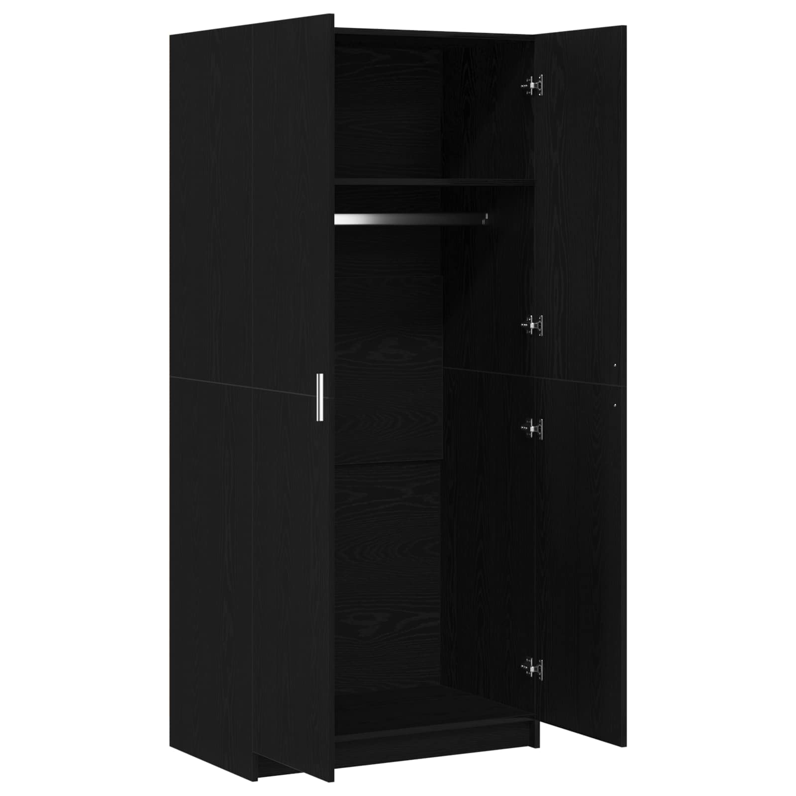 Armario Roble Negro 80 x 50,5 x 180 cm Madera de ingeniería