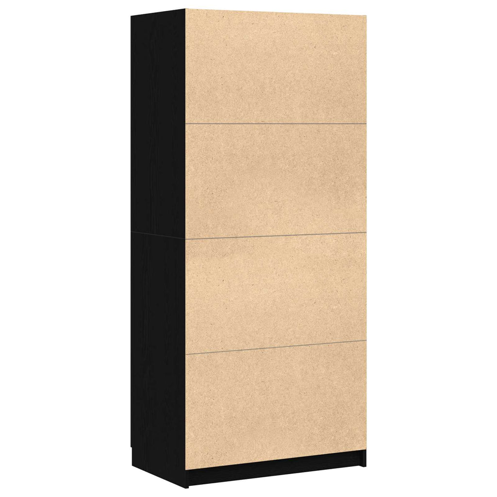 Armario Roble Negro 80 x 50,5 x 180 cm Madera de ingeniería