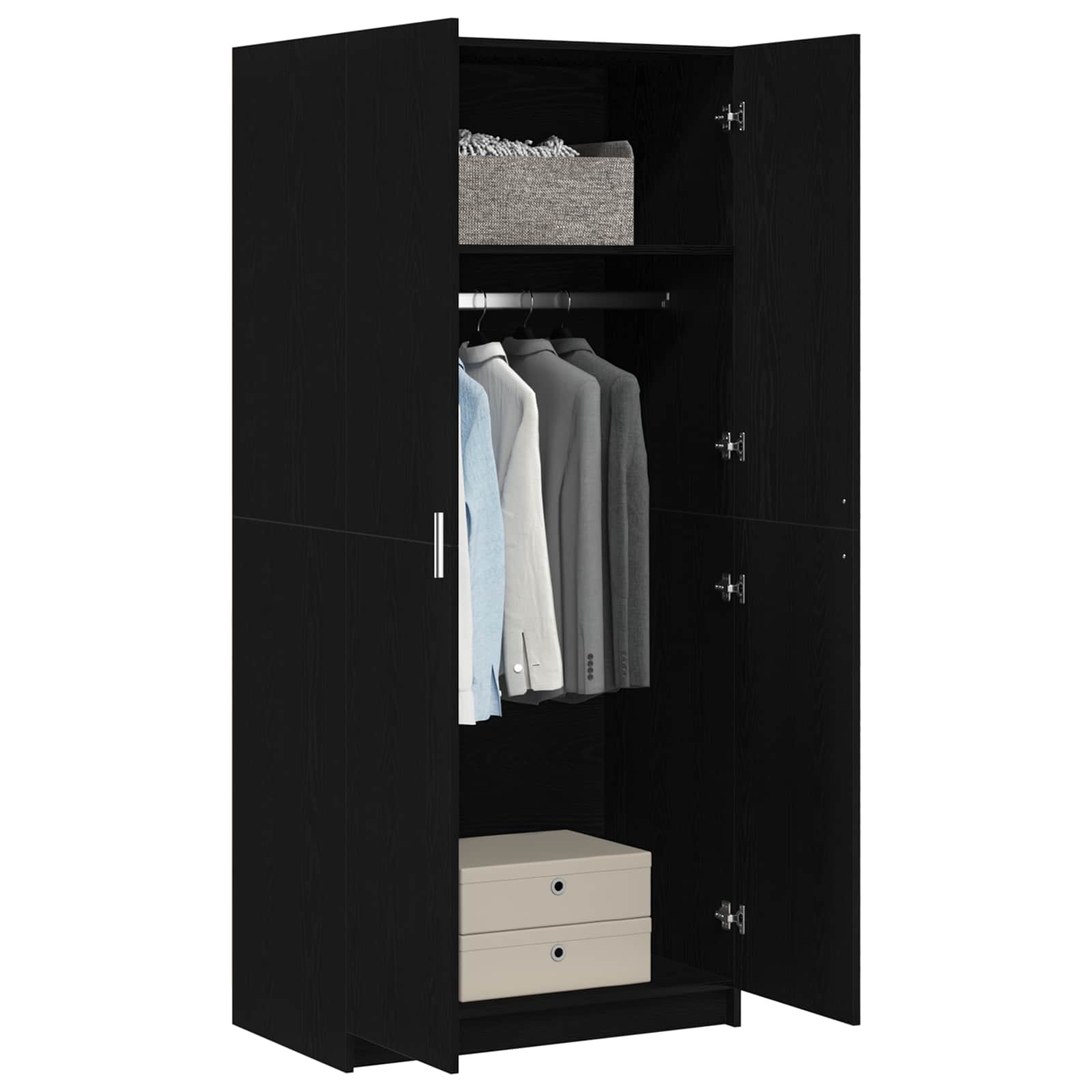 Armario Roble Negro 80 x 50,5 x 180 cm Madera de ingeniería
