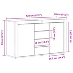 Aparador con cajón 120 x 36 x 69 cm Madera de ingeniería