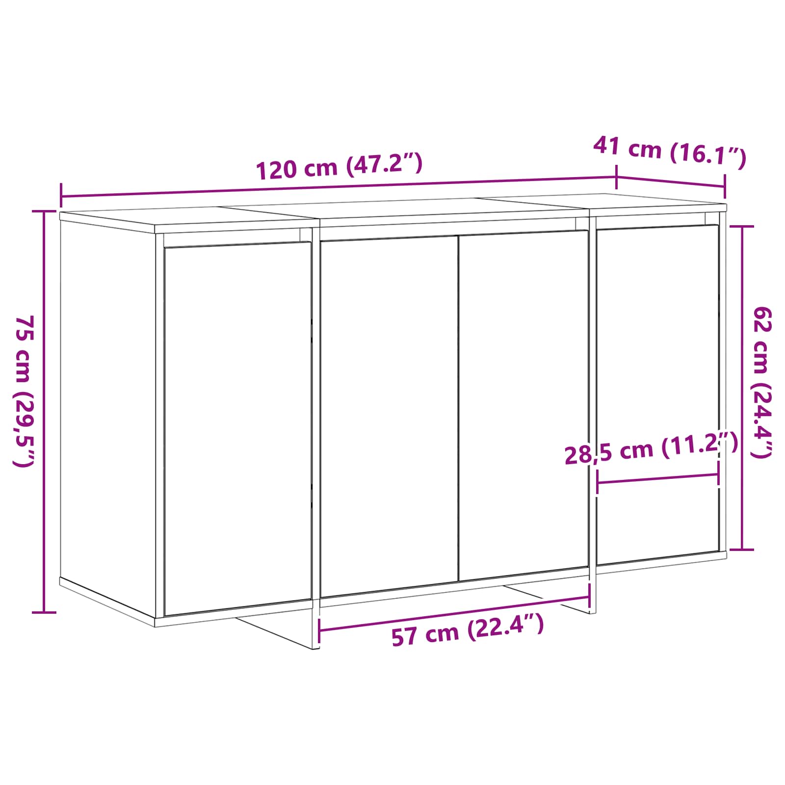 Vitrina Blanco 120 x 41 x 75 cm Madera contrachapada