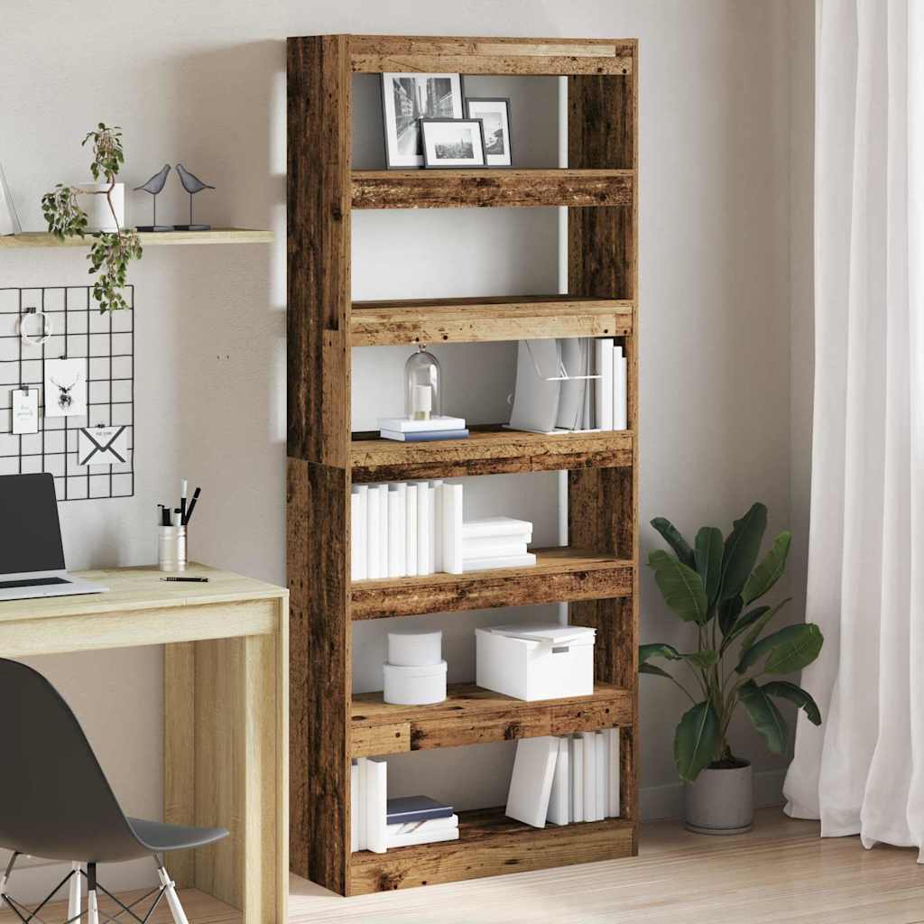Librería con estante 80 x 30 x 198 cm Madera de ingeniería
