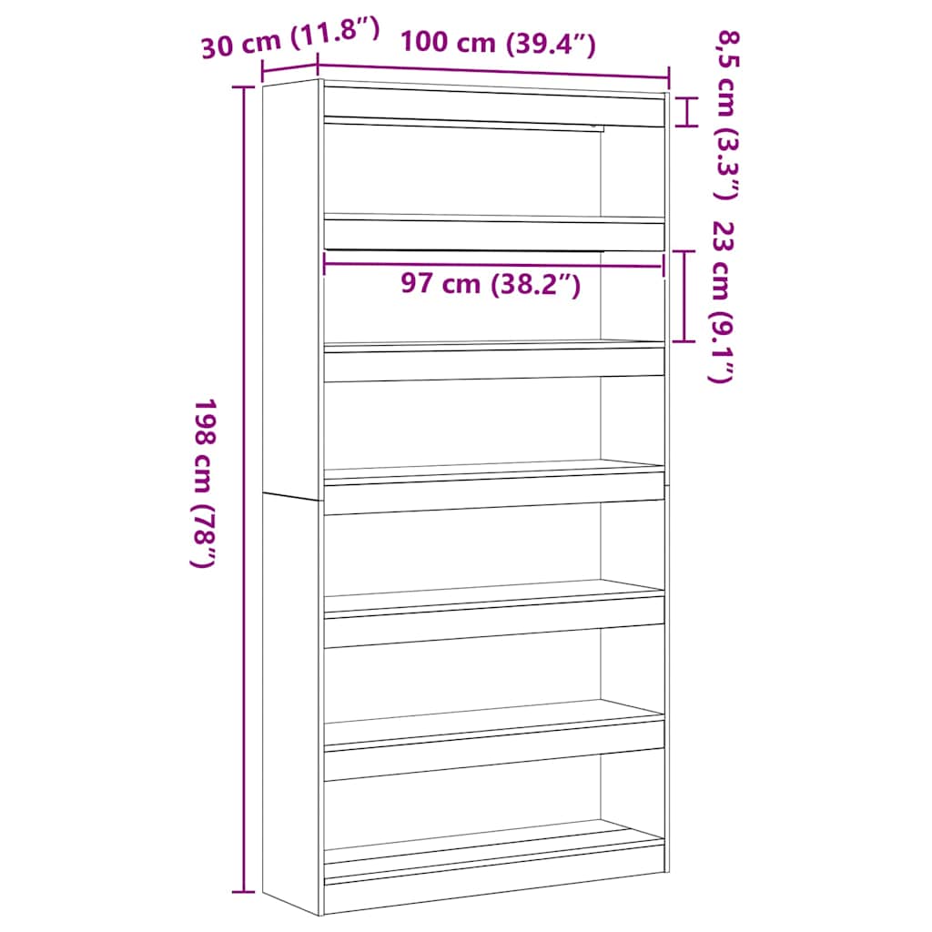 Librería 100 x 30 x 198 cm Madera de ingeniería