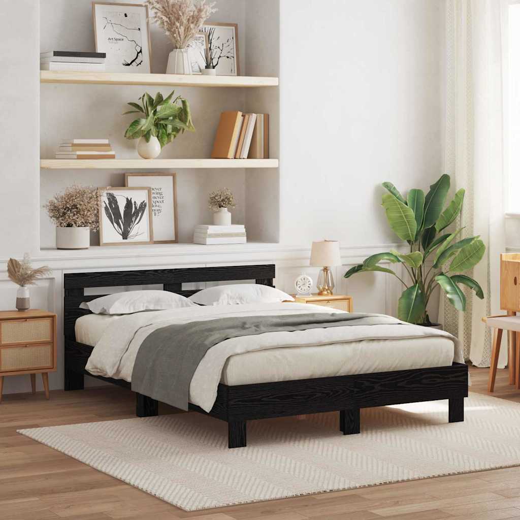 LED Bed Frame 137 x 190 cm Engineered Wood