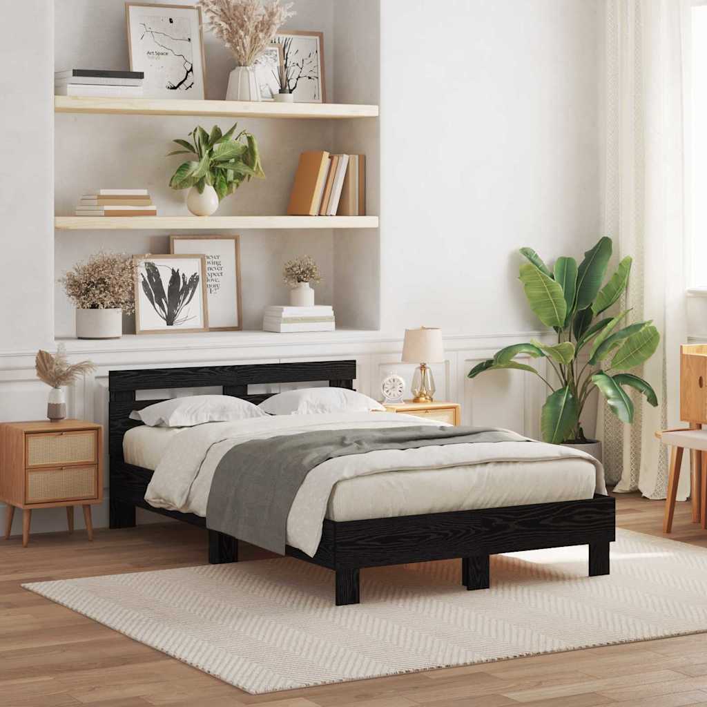 LED Bed Frame 137 x 190 cm Engineered Wood