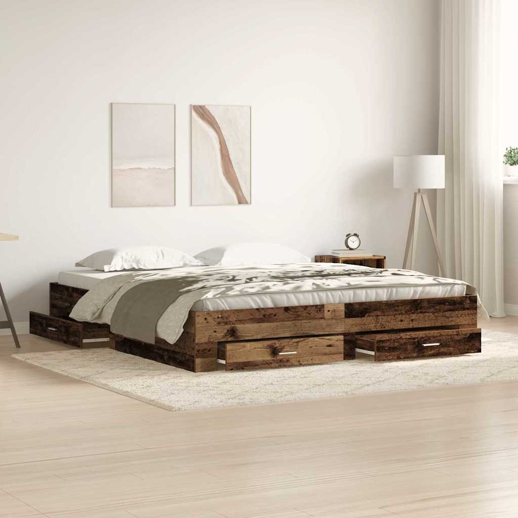 Estrutura de Cama com Gaveta Madeira Antiga 100 x 200 cm