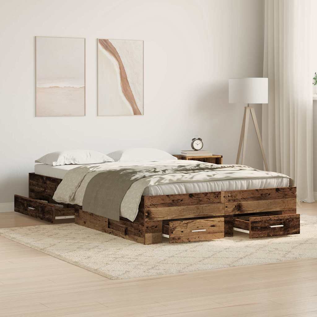 Estrutura de Cama com Gaveta Madeira Antiga 100 x 200 cm