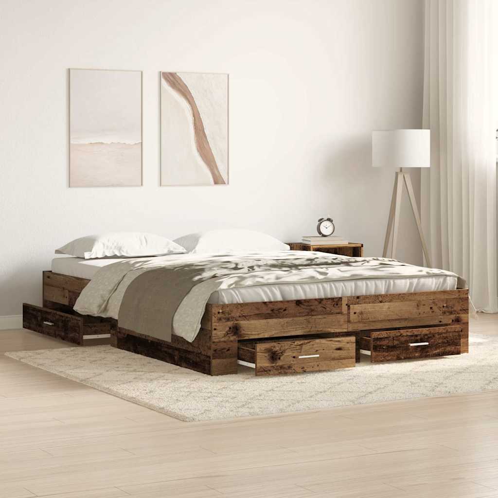 Estrutura de Cama com Gaveta Madeira Antiga 100 x 200 cm