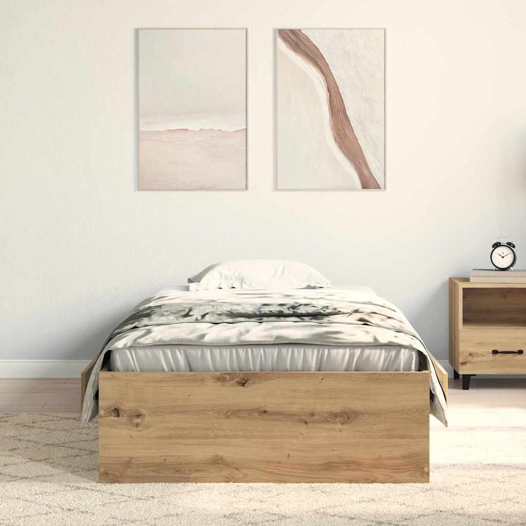 Estructura de cama con cajón Roble artesanal 100 x 200 cm