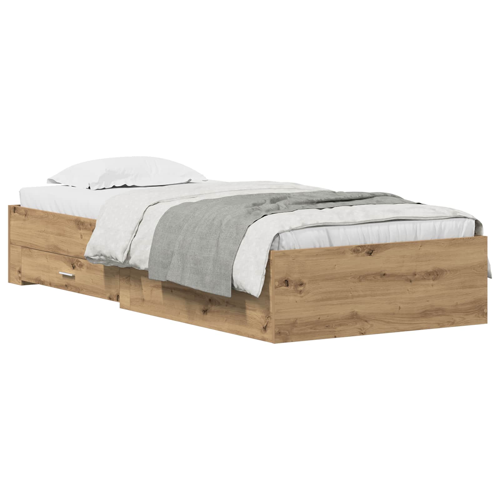 Estructura de cama con cajón Roble artesanal 100 x 200 cm