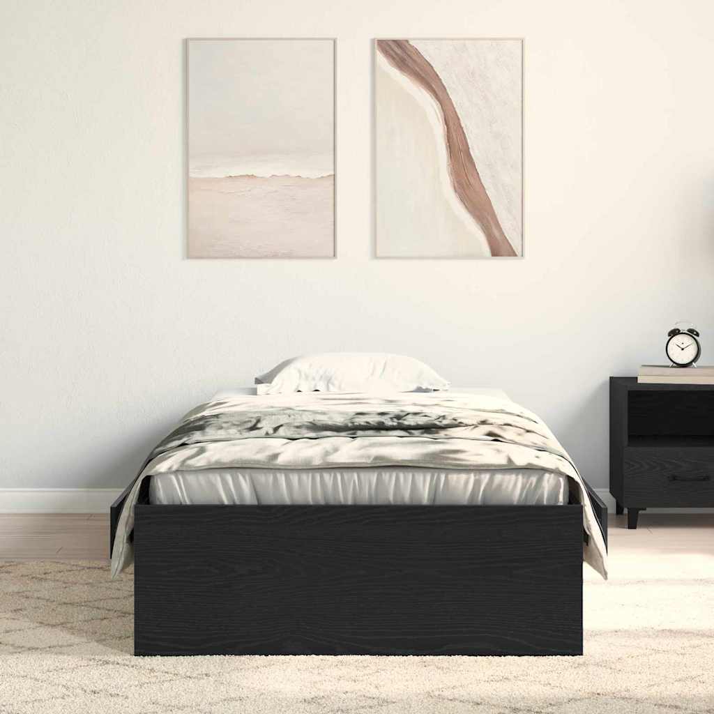Estructura de cama con cajón Roble Negro 100 x 200 cm