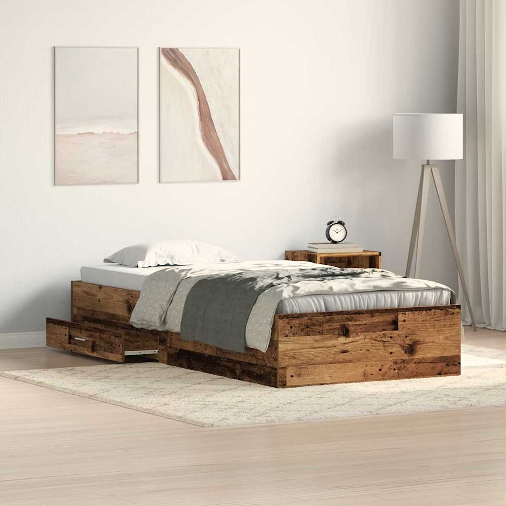 Estrutura de Cama com Gaveta Madeira Antiga 100 x 200 cm