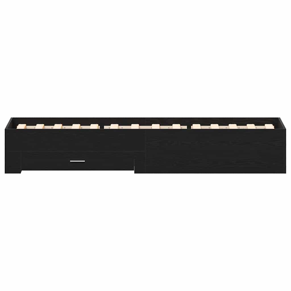 Estructura de cama Roble Negro 90 x 200 cm Madera contrachapada