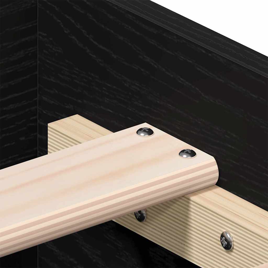 Estructura de cama Roble Negro 90 x 190 cm Madera contrachapada