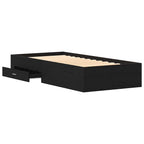 Estructura de cama Roble Negro 90 x 190 cm Madera contrachapada