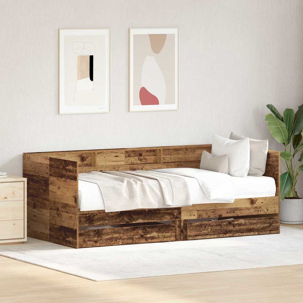 Cama de Dia Madeira Velha 100 x 200 cm contraplacado