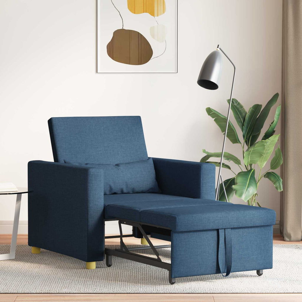 Cama Sofá Desplegable Individual Azul 90 x 165 x 87 cm tela