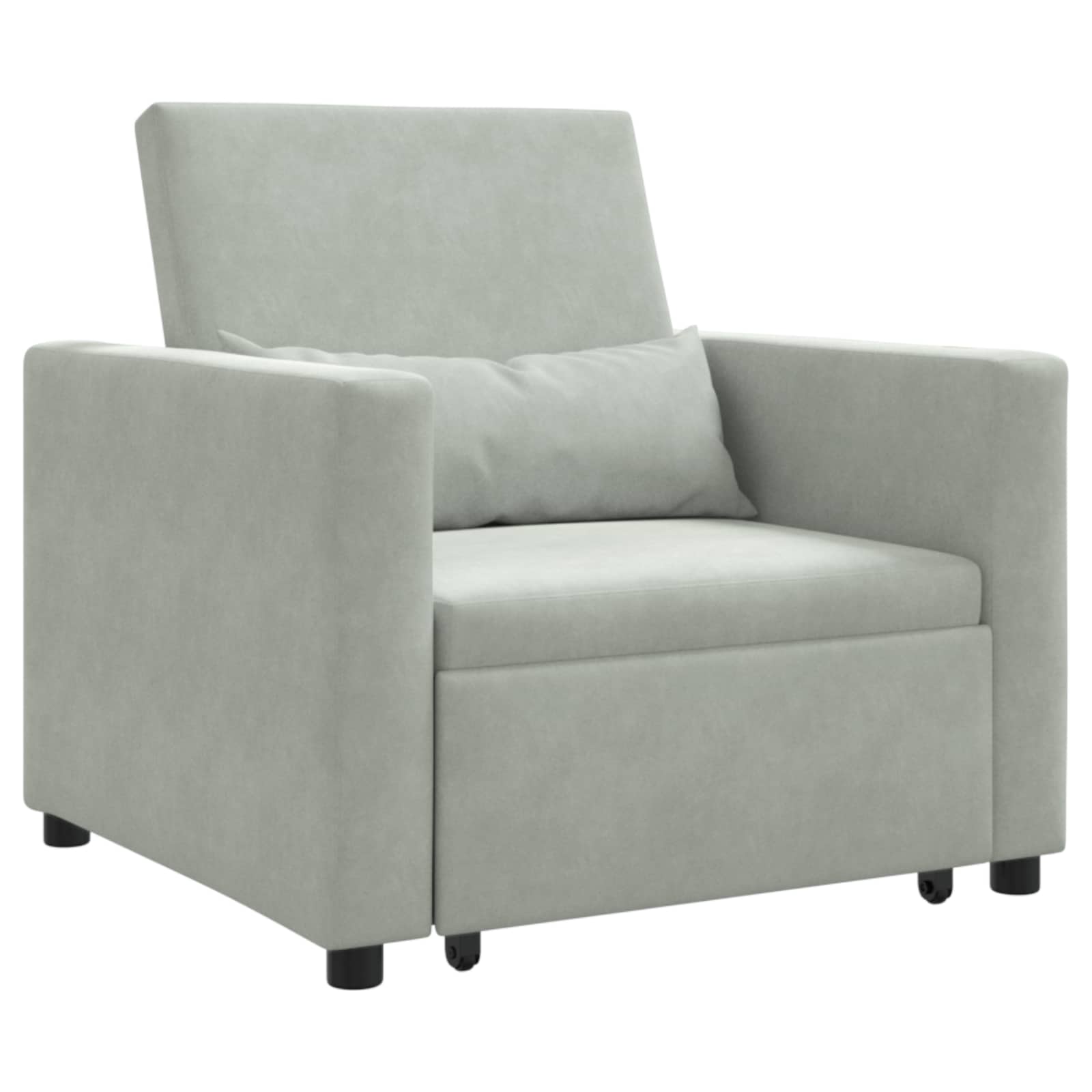 Cama de Sofá Dobrável Individual com Rodas Amarelo Veludo
