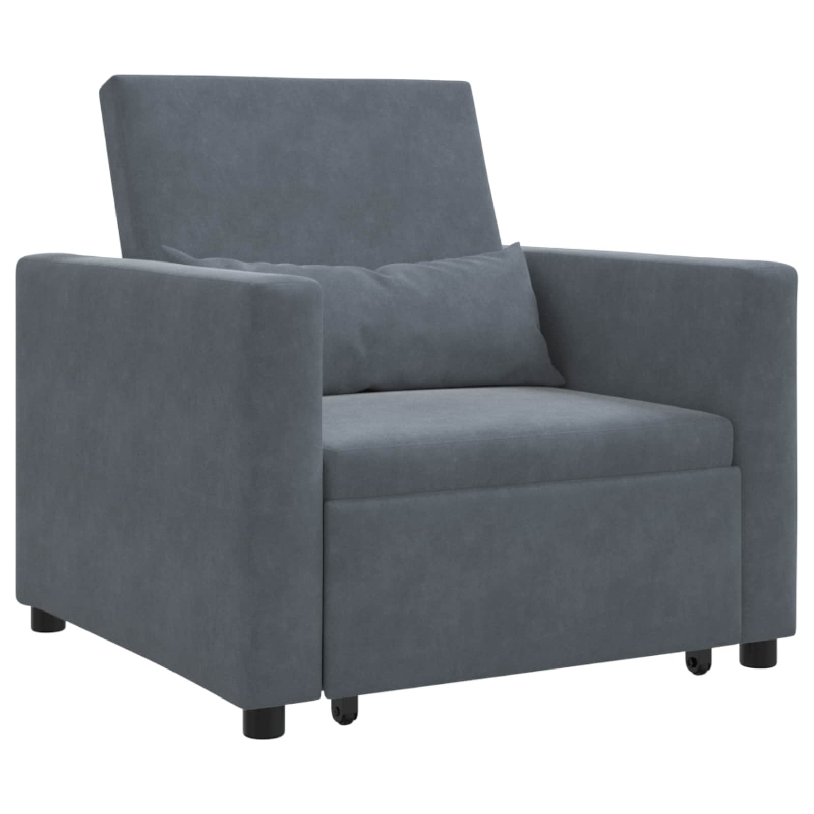 Cama de Sofá Dobrável Individual com Rodas Amarelo Veludo