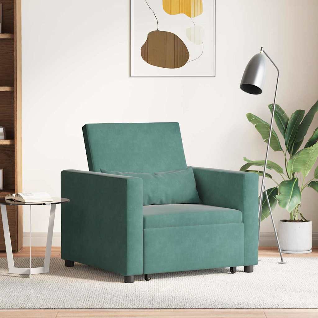 Cama de Sofá Dobrável Individual com Rodas Amarelo Veludo